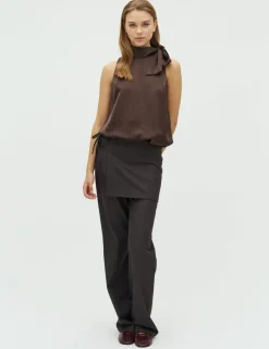 D'ahrling Deda Satin Top - Mørkebrun