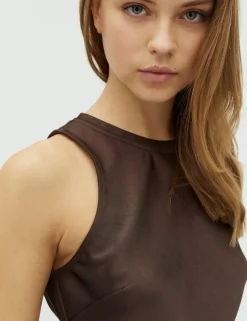 D'ahrling Kelina Heavy Satin Top - Mørkebrun