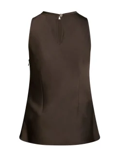 D'ahrling Kelina Heavy Satin Top - Mørkebrun