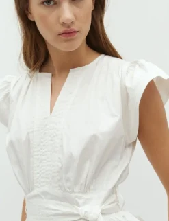 D'ahrling Malia Cotton Satin Top - Hvid