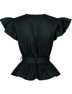 D'ahrling Malia Cotton Satin Top - Sort