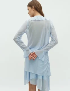D'ahrling Unika Mesh Bluse - Lyseblå