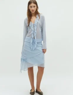 D'ahrling Unika Mesh Bluse - Lyseblå
