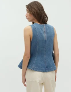 Global Funk Rihne peplum-G Top - Denim