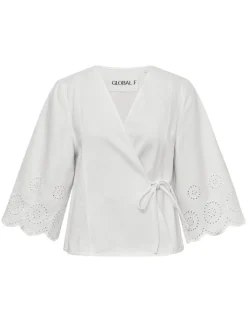 Global Funk Sunany scallop-G Bluse - Hvid