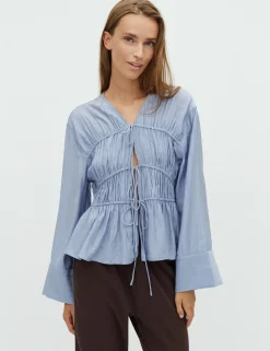 mbyM Taneil LS-M Bluse - Blå