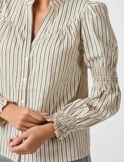 Neo Noir Camilla Contrast Skjortebluse - Creme