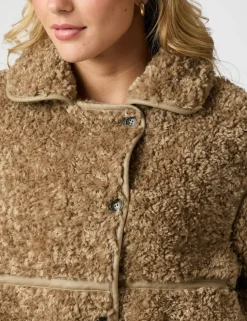 Neo Noir Castor Faux Fur Jakke - Sand