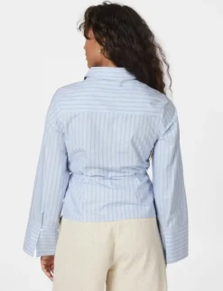 Neo Noir Clarida Stripe Skjorte - Lyseblå