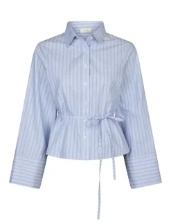 Neo Noir Clarida Stripe Skjorte - Lyseblå