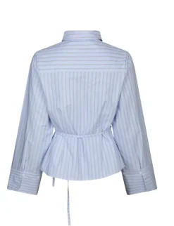 Neo Noir Clarida Stripe Skjorte - Lyseblå