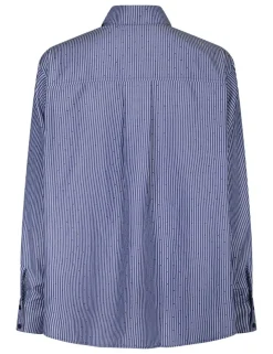 Neo Noir Dalma B Stripe Stone Skjorte - Mørkeblå