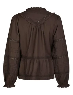 Neo Noir Elfie Bluse - Mørkebrun