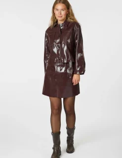 Neo Noir Emilia Patent Jakke - Bordeaux