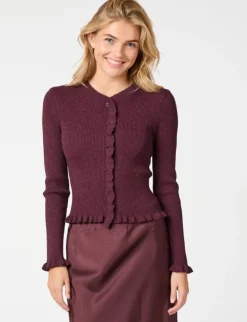 Neo Noir Eshra Strik Cardigan - Bordeaux