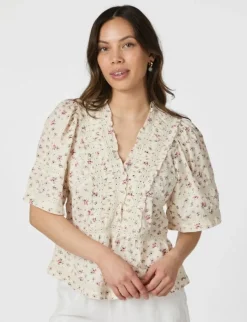 Neo Noir Evienne Floral Blush Top - Rosa