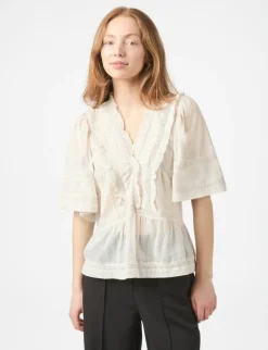 Neo Noir Evienne S Voile Top - Ivory