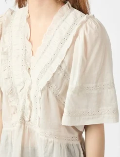 Neo Noir Evienne S Voile Top - Ivory