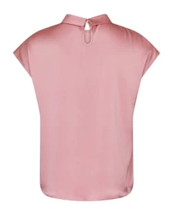 Neo Noir Fleur Drapy Satin Bluse - Pink