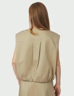 Neo Noir Flo Balloon Twill Vest - Sand