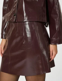Neo Noir Hemie Patent Nederdel - Bordeaux