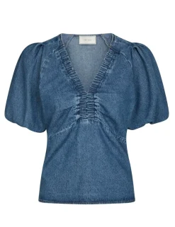 Neo Noir Irina Denim Bluse - Denim