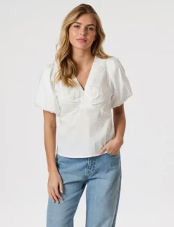 Neo Noir Irina Poplin Bluse - Hvid