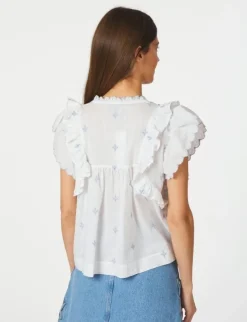 Neo Noir Jayla Embroidery Top - Hvid