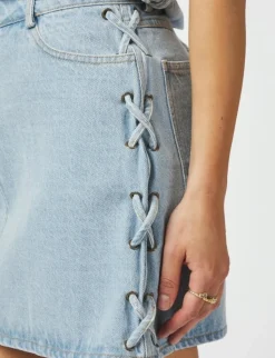 Neo Noir Kessia Braid Nederdel - Denim