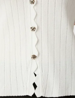 Neo Noir Larifa Stitch Knit Tee - Hvid