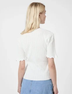 Neo Noir Larifa Stitch Knit Tee - Hvid