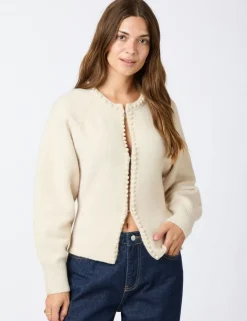 Neo Noir Lilly Pearl Knit Cardigan - Ivory