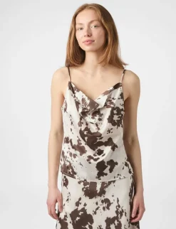 Neo Noir Lindy Cow Print Top - Brun