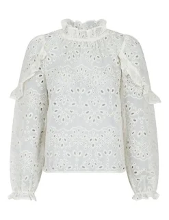 Neo Noir Nadira Embroidery Bluse - Ivory