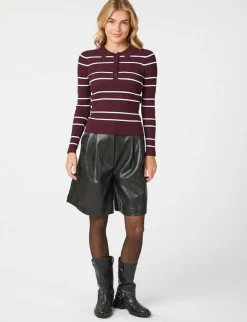 Neo Noir Nika Bermuda PU Shorts - Sort