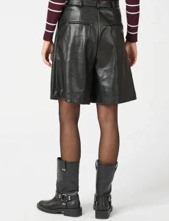 Neo Noir Nika Bermuda PU Shorts - Sort