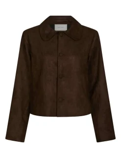 Neo Noir Nilo Faux Suede Jakke - Mørkebrun