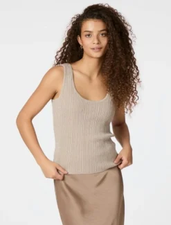 Neo Noir Ollie Knit Top - Sand