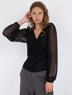 Neo Noir Ralph Glitz Bluse - Sort
