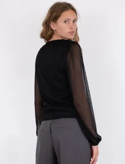 Neo Noir Ralph Glitz Bluse - Sort
