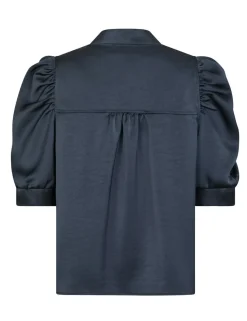 Neo Noir Roella Heavy Sateen Bluse - Mørkeblå