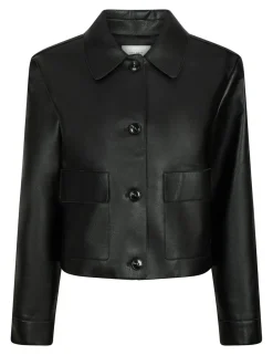 Neo Noir Romana Faux PU Jakke - Sort