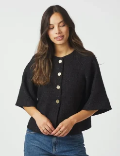 Neo Noir Rosella Boucle Mini Jakke - Sort
