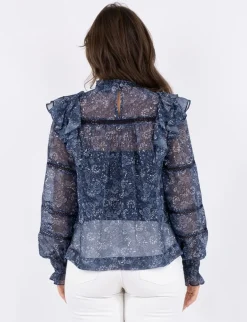 Neo Noir Sarna Pure Paisley Bluse - Blå