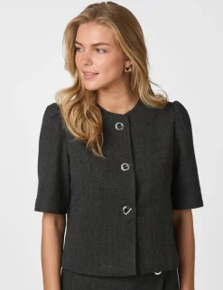 Neo Noir Xanthe Herringbone Blazer - Grå