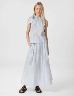 Neo Noir Yara Stripe Long Nederdel - Stribet