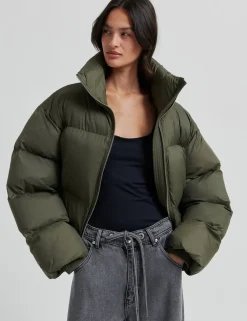 Second Female Riya Puffer Jakke - Army