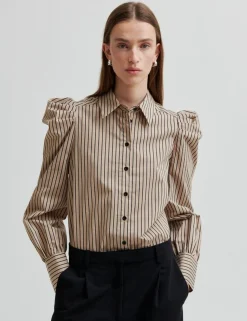 Second Female Serina Slim Skjorte - Stribet
